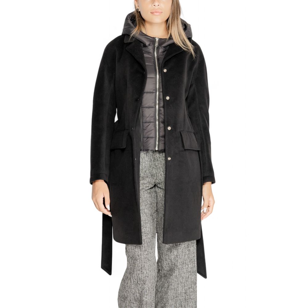 Cleré Schwarzer Polyester-Mantel